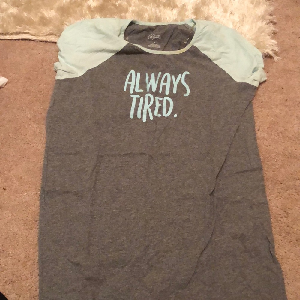 Blue and teal “always tired.” Nightgown